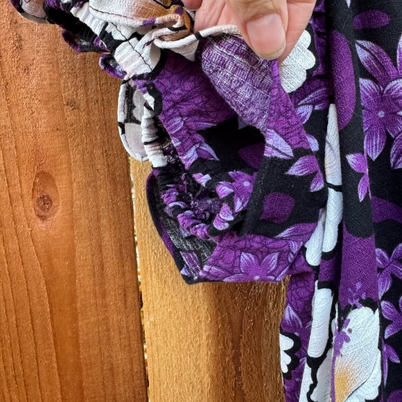 The Hawaiian Original Elegant Purple Floral Maxi Dress Ruffle Sz Medium *587 - Picture 10 of 10